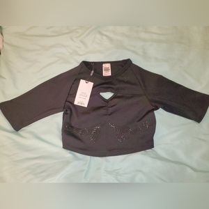 Gymshark Black Exo Crop Top size Medium New With Tags